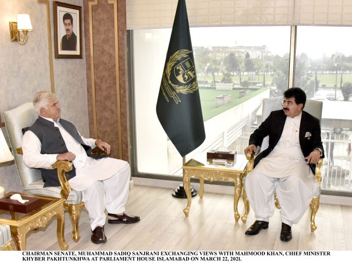 Sadiq Sanjrani Meetup CM Mehmood Khan